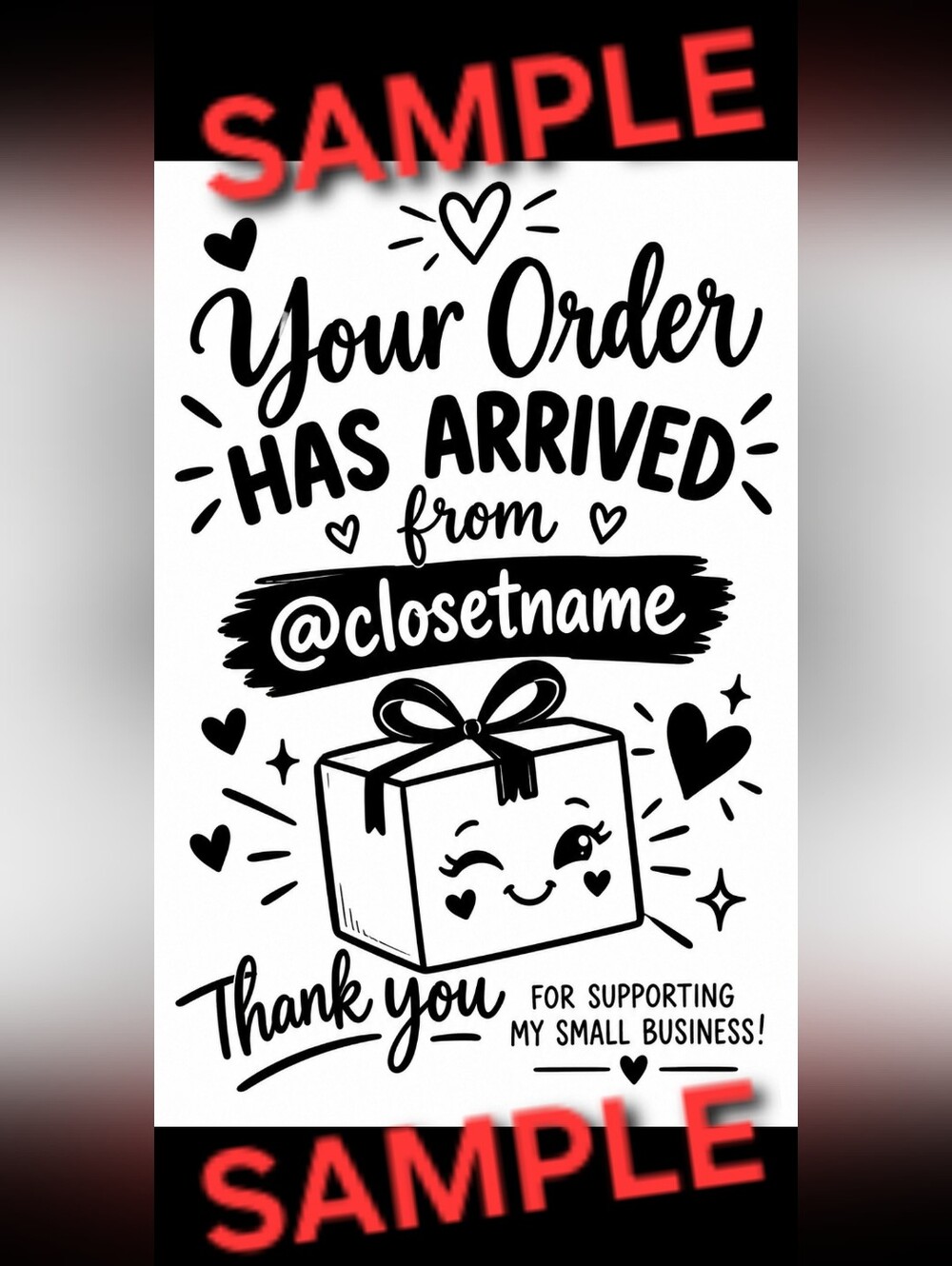 50ct.  CUSTOM LABELS ~ YOUR ORDER HAS ARRIVED